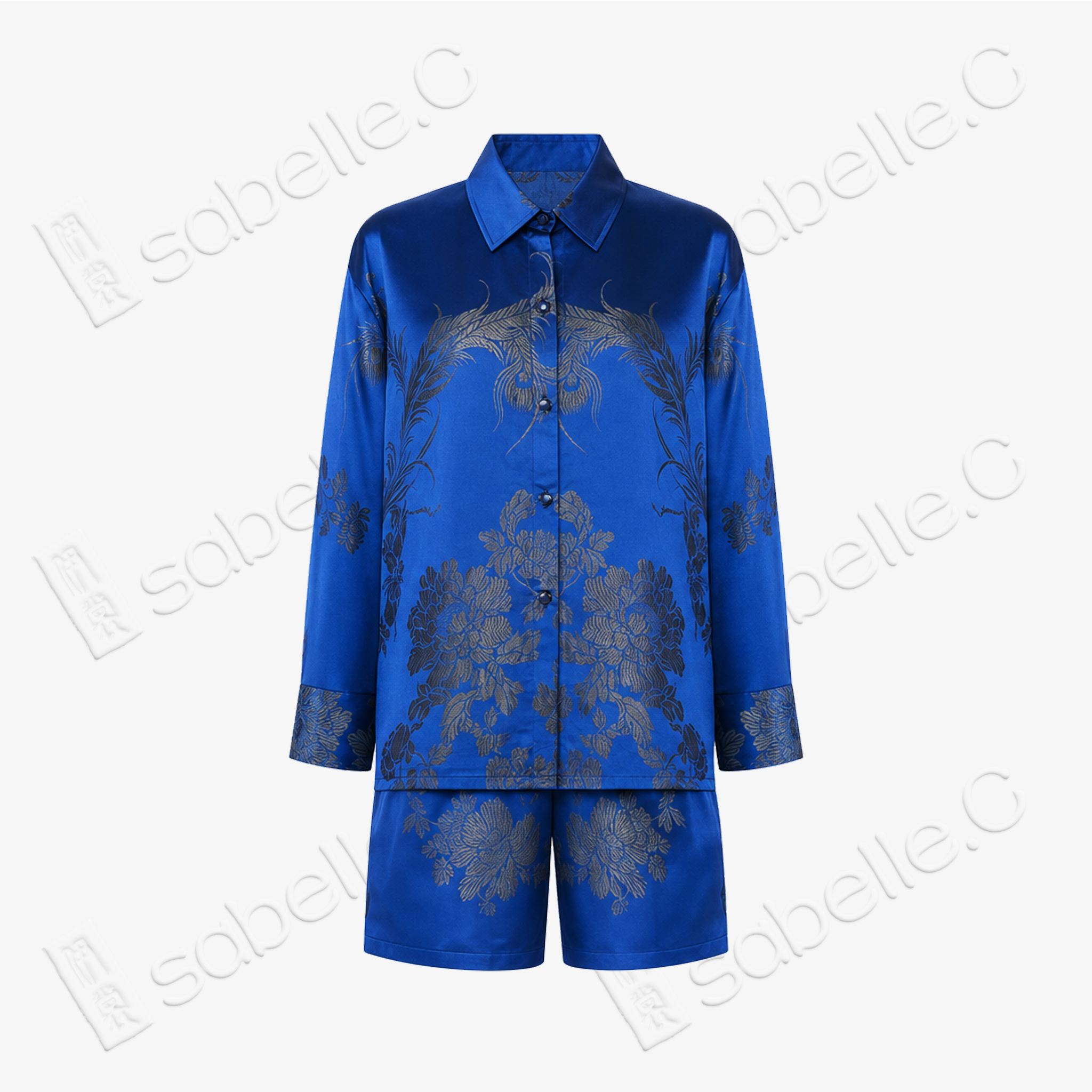Vintage Silk‑Satin Jacquard Two‑Piece Set - 真絲老緞短褲套裝