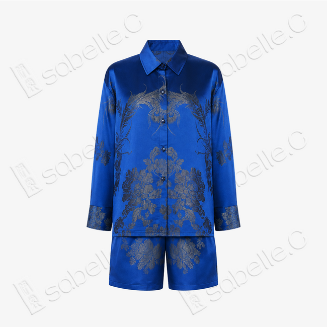 Vintage Silk‑Satin Jacquard Two‑Piece Set - 真絲老緞短褲套裝