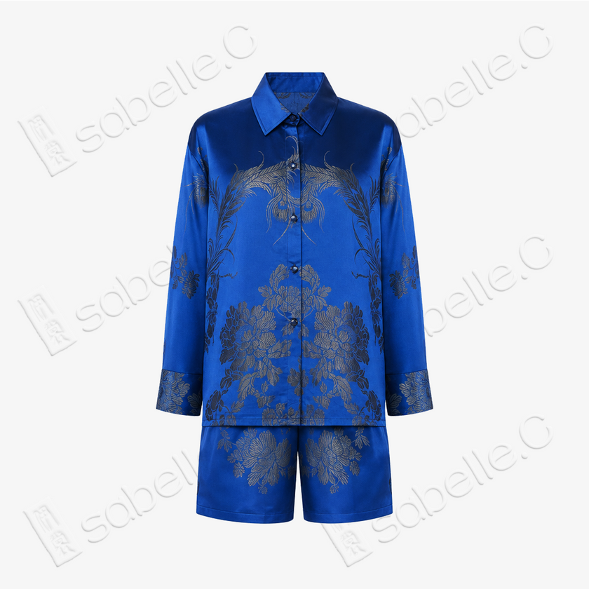 Vintage Silk‑Satin Jacquard Two‑Piece Set - 真絲老緞短褲套裝
