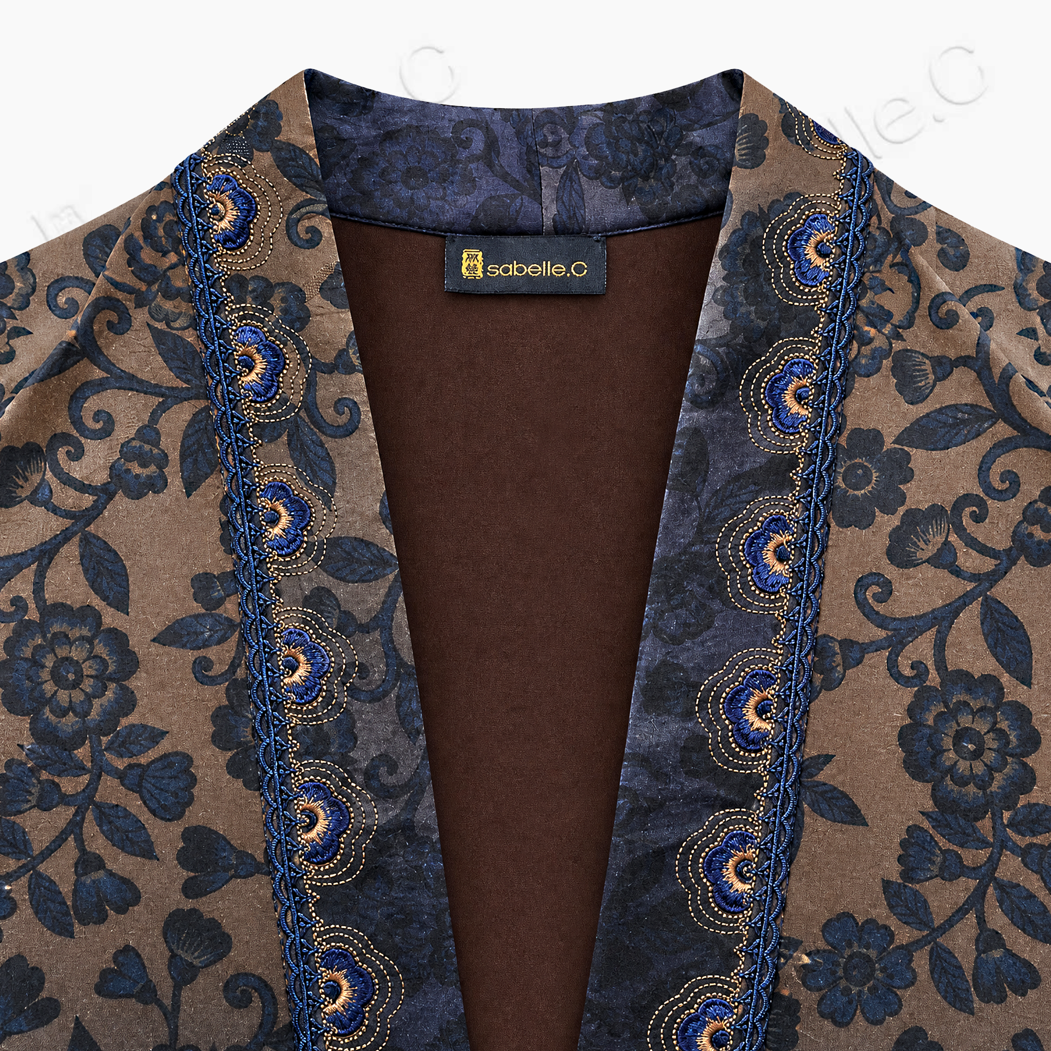 Gradient Gambiered Canon Silk Open Jacket - 香雲紗漸變開衫外套