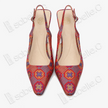 Bao‑Xiang Song Brocade Sling‑Back Heels - 宋錦寶相花高跟鞋