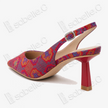Bao‑Xiang Song Brocade Sling‑Back Heels - 宋錦寶相花高跟鞋