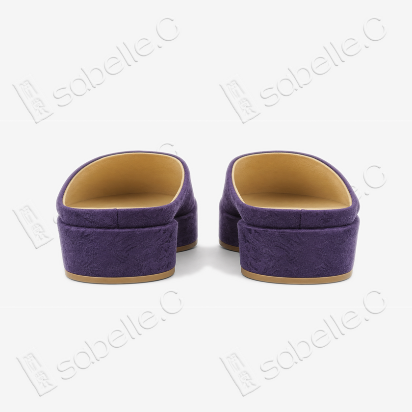 Gambiered Canton Silk Mules - 香雲紗穆勒鞋