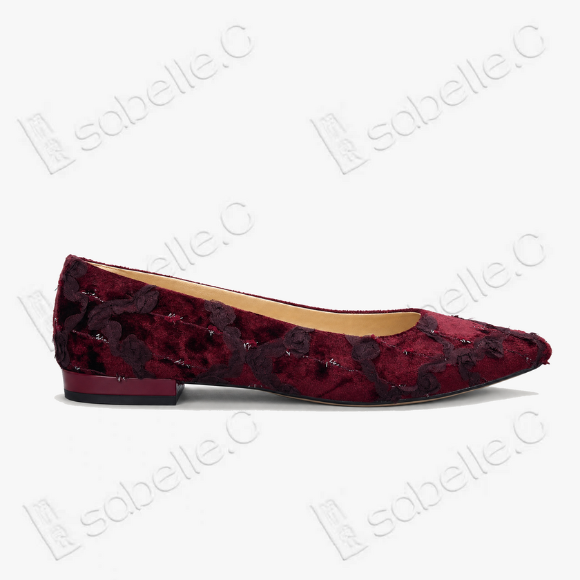 Rose Gambiered Silk Flats - 立體剪花香雲紗平底鞋