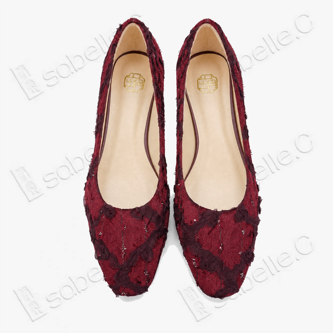 Rose Gambiered Silk Flats - 立體剪花香雲紗平底鞋