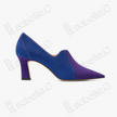 Crackled-Texture Gambiered Canton Silk Block‑Heel Shooties - 龜裂紋香雲紗粗跟踝鞋
