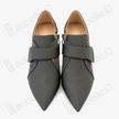 Lambskin & Gambiered Canton Silk Buckle Shooties 香雲紗拼小羊皮尖頭塔扣短踝鞋