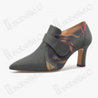 Lambskin & Gambiered Canton Silk Buckle Shooties 香雲紗拼小羊皮尖頭塔扣短踝鞋