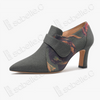 Lambskin & Gambiered Canton Silk Buckle Shooties 香雲紗拼小羊皮尖頭塔扣短踝鞋