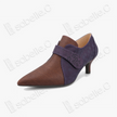 Crackled‑Texture Gambiered Canton Silk Buckle Shooties - 香雲紗短踝鞋