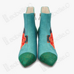 Gambiered Canton Silk Heel Ankle Boots - 香雲紗尖頭短靴