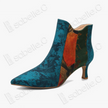 Gambiered Canton Silk Heel Ankle Boots - 香雲紗尖頭短靴