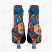 Gambiered Canton Silk Heel Ankle Boots - 香雲紗尖頭短靴