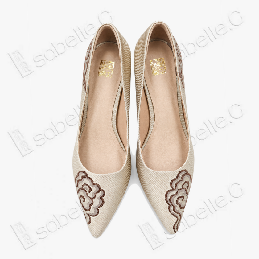Gambiered Canton Silk Heels -  香雲紗尖頭高跟鞋