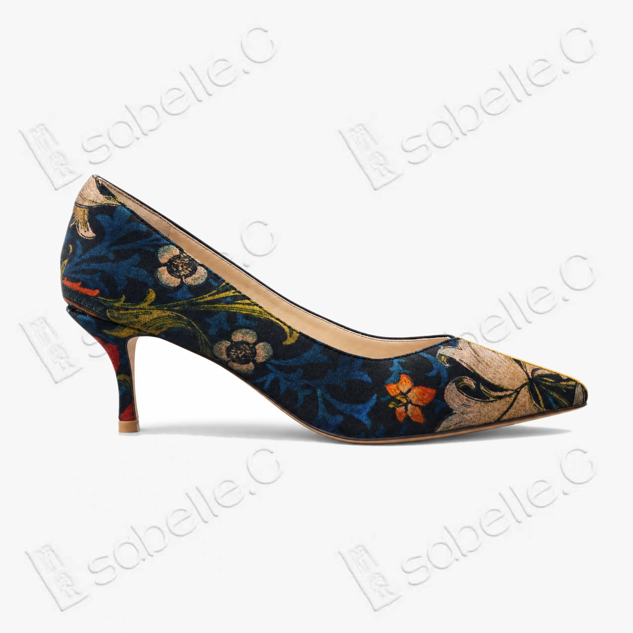 Gambiered Canton Silk Floral Heels - 香雲紗花卉高跟