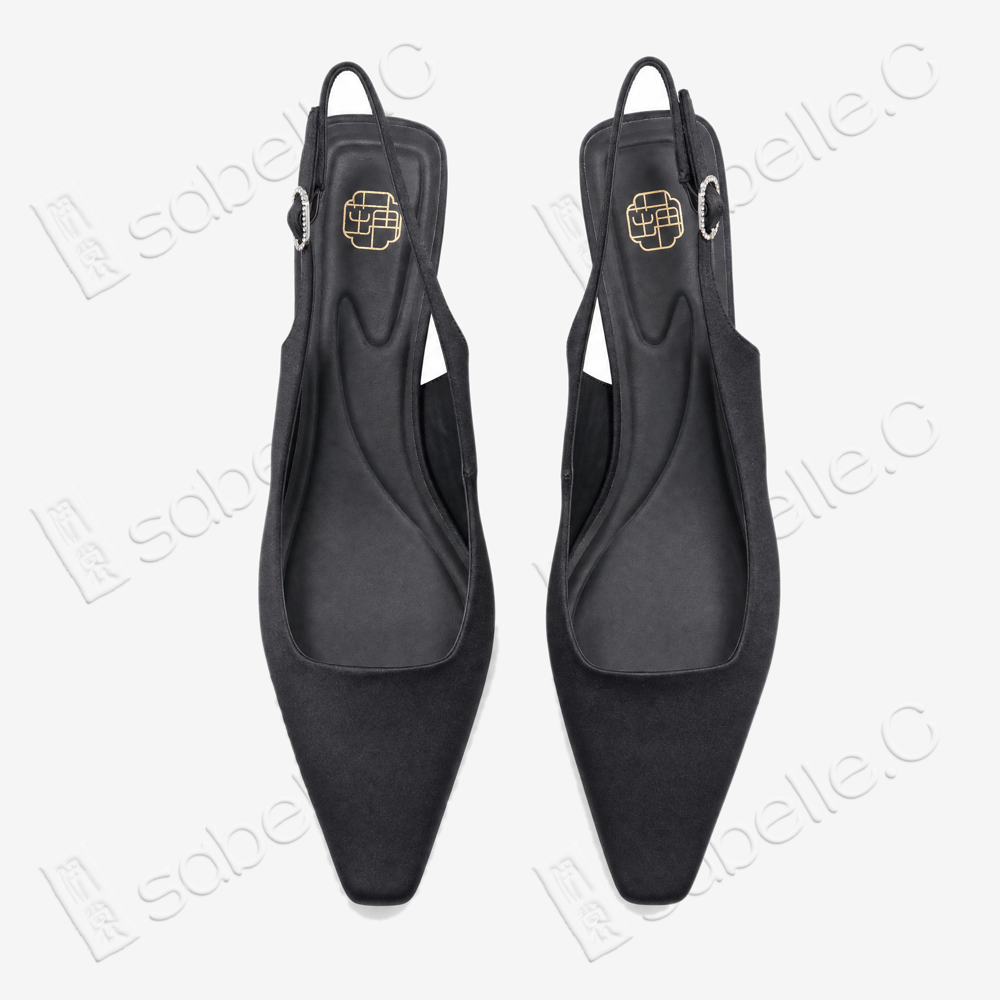 Gambiered Canton Silk Sling‑back Heels - 香雲紗後絆帶高跟鞋