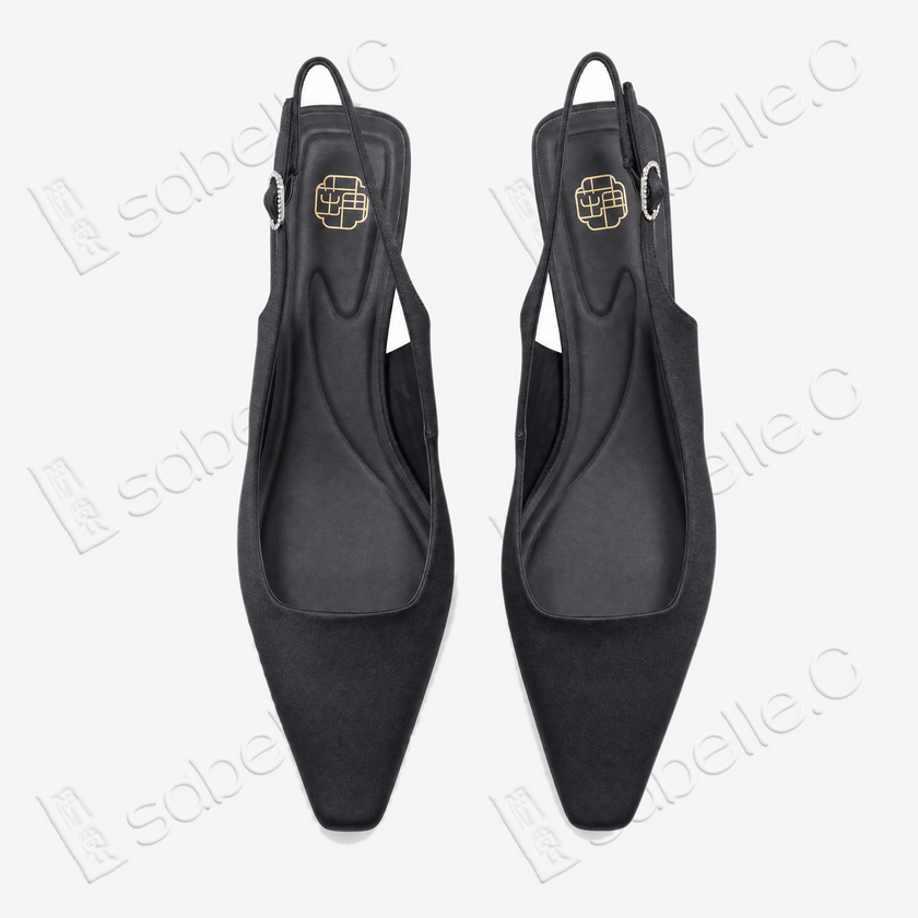 Gambiered Canton Silk Sling‑back Heels - 香雲紗後絆帶高跟鞋