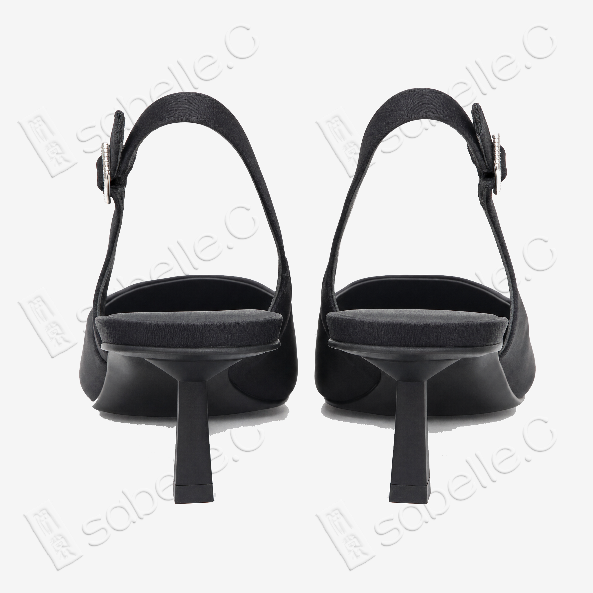 Gambiered Canton Silk Sling‑back Heels - 香雲紗後絆帶高跟鞋