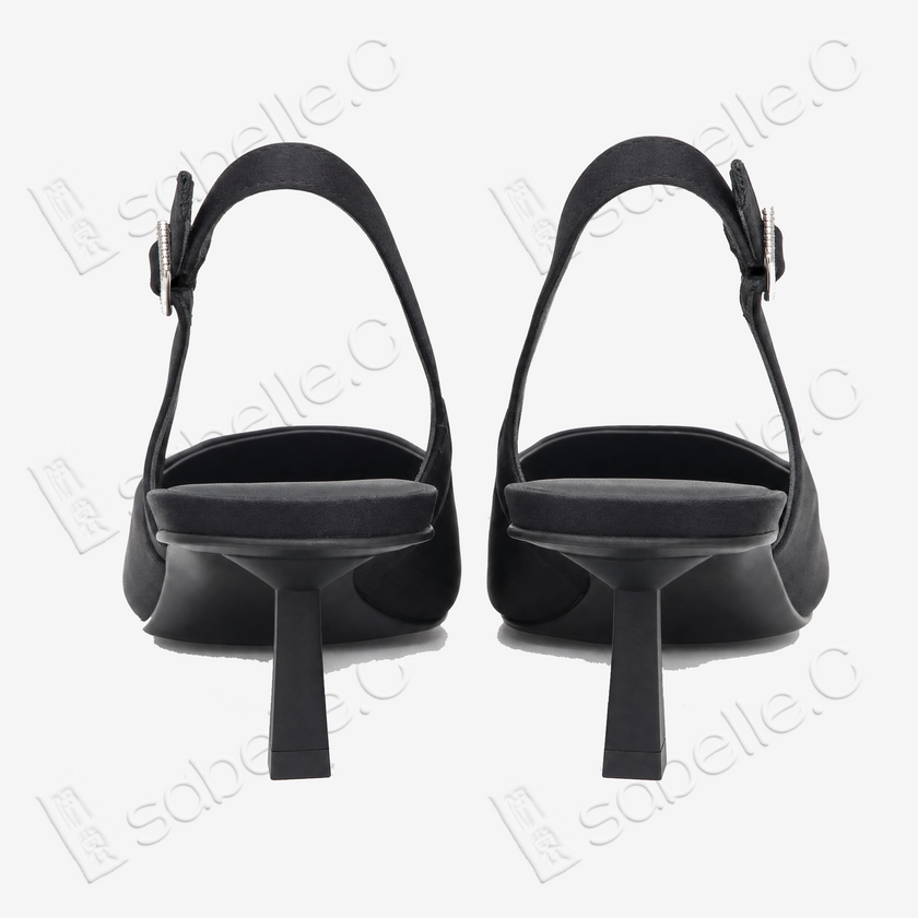 Gambiered Canton Silk Sling‑back Heels - 香雲紗後絆帶高跟鞋
