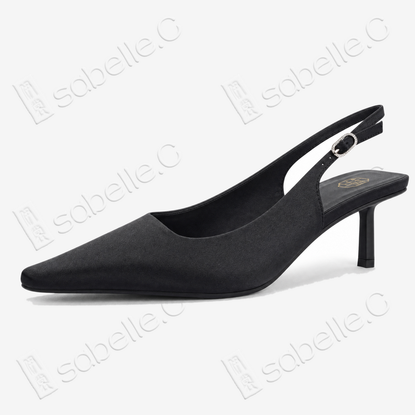 Gambiered Canton Silk Sling‑back Heels - 香雲紗後絆帶高跟鞋