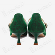 Crackled-Texture Gambiered Canton Silk Mary‑Jane Heels - 龜裂紋香雲紗瑪麗珍鞋