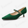 Crackled-Texture Gambiered Canton Silk Mary‑Jane Heels - 龜裂紋香雲紗瑪麗珍鞋