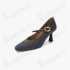 Crackled-Texture Gambiered Canton Silk Buckle Heels - 龜裂紋香雲紗高跟鞋