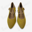 Crackled-Texture Gambiered Canton Silk Buckle Heels - 龜裂紋香雲紗高跟鞋