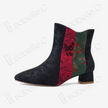 Gambiered Canton Silk Heel Ankle Boots - 香雲紗尖頭短靴