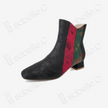 Gambiered Canton Silk Heel Ankle Boots - 香雲紗尖頭短靴