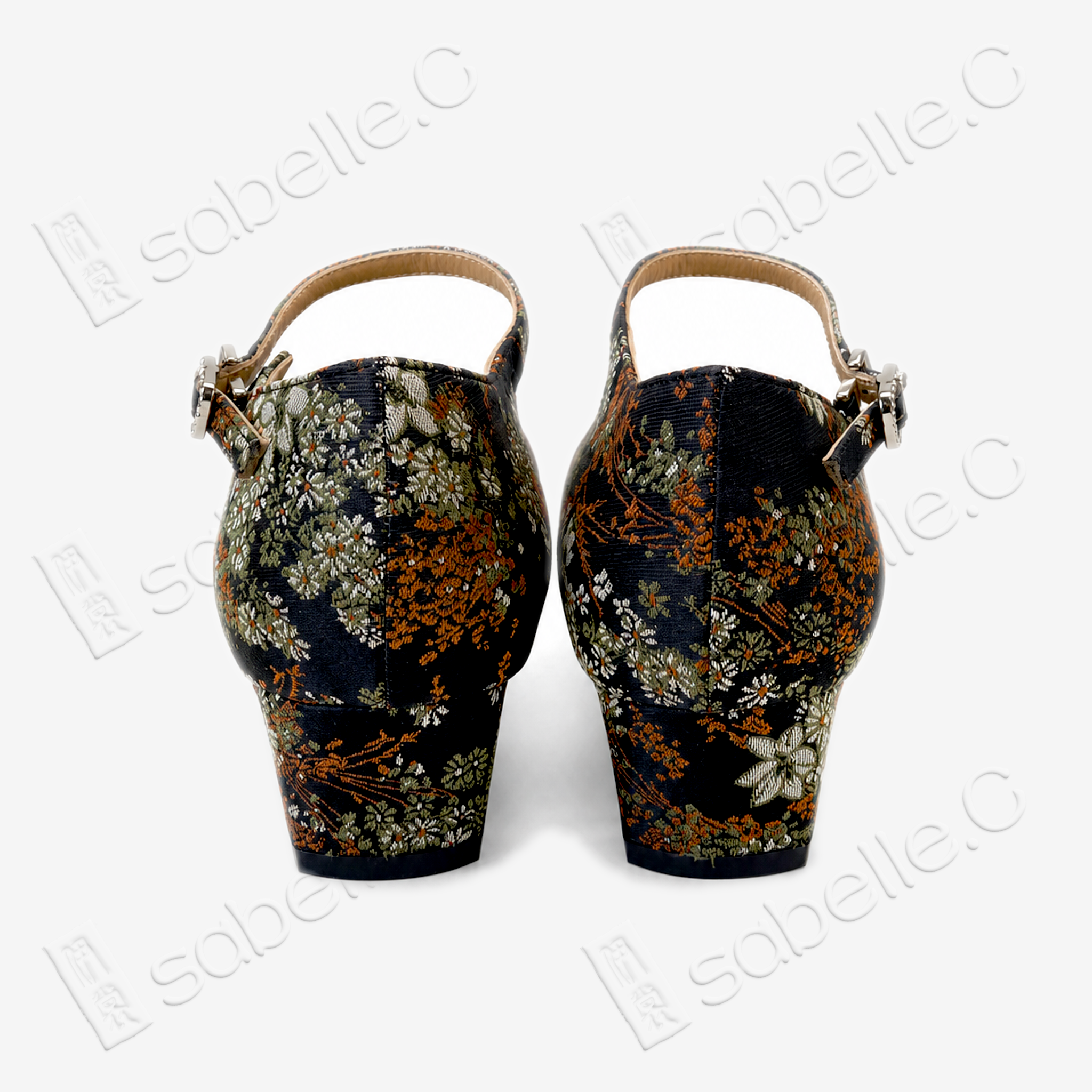 Song‑Brocade Floral Mary‑Jane Heels - 宋錦瑪麗珍高跟鞋