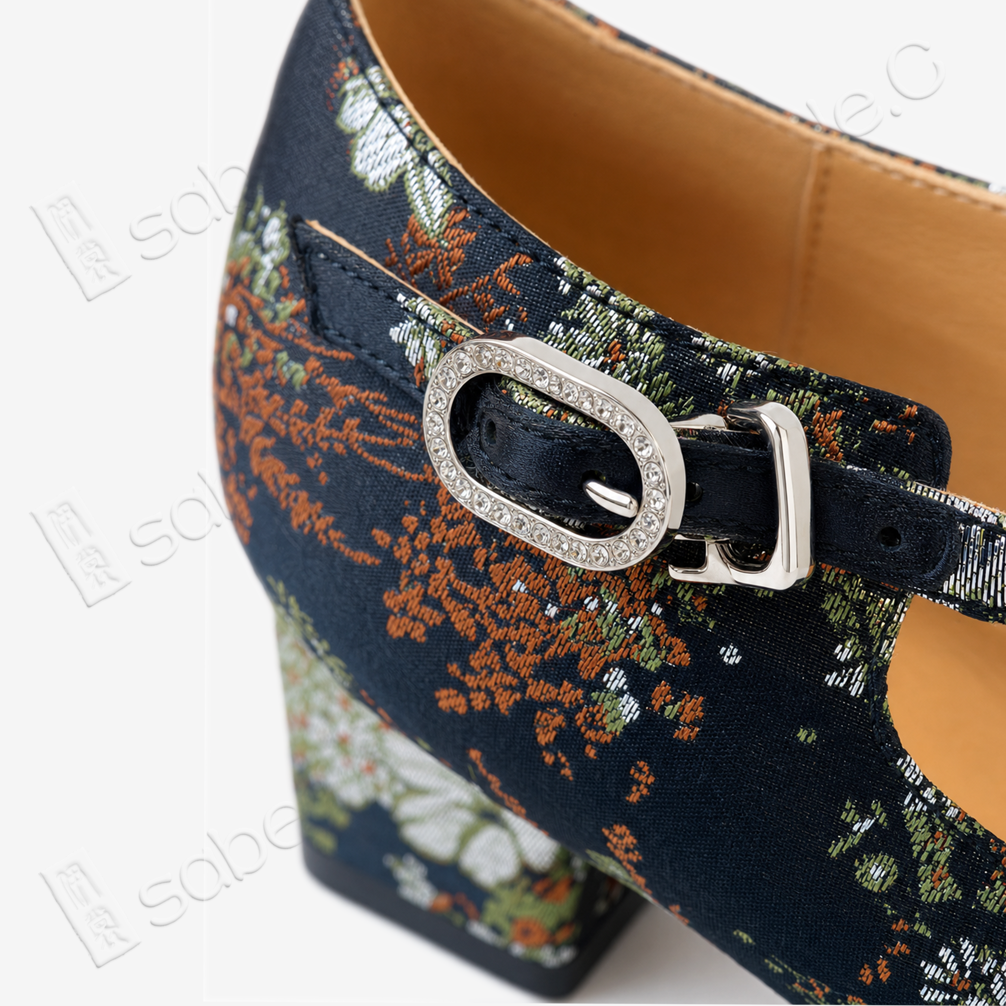 Song‑Brocade Floral Mary‑Jane Heels - 宋錦瑪麗珍高跟鞋