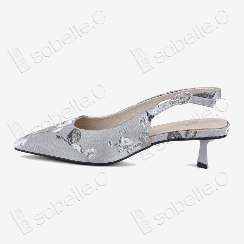Song Brocade Floral Sling‑Back Heels - 宋錦高跟鞋
