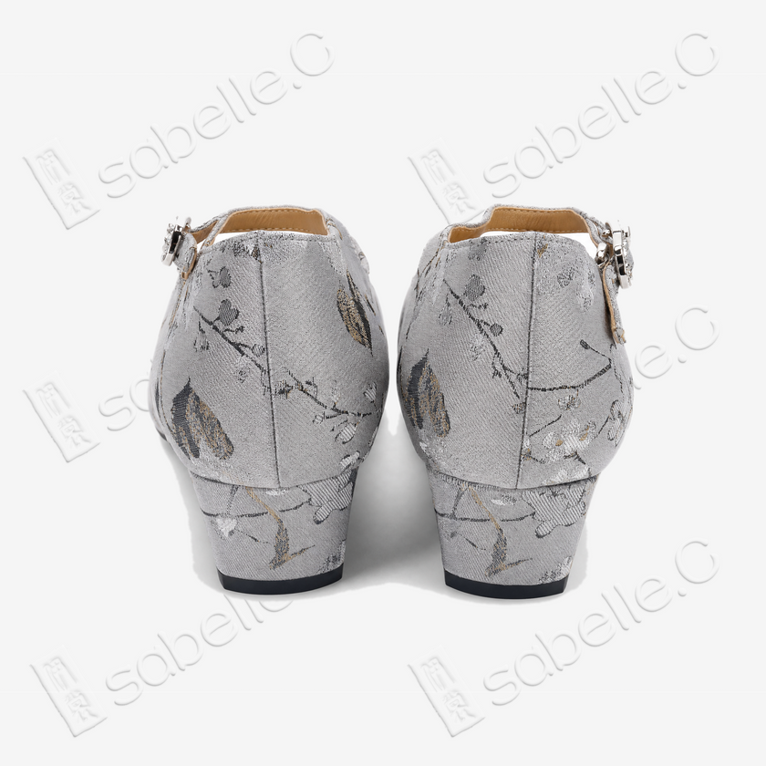 Song‑Brocade Floral Mary‑Jane Heels - 宋錦瑪麗珍高跟鞋