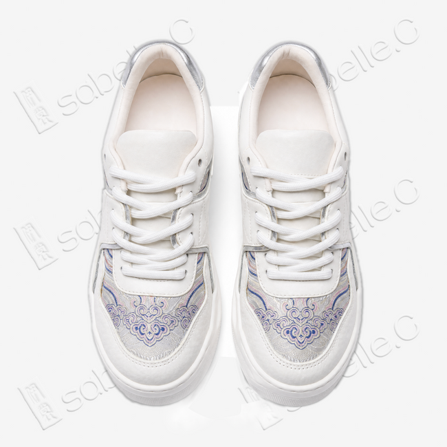 Song‑Brocade Platform Sneakers - 宋錦祥雲厚底板鞋