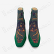 Gambiered Canton Silk Heel Ankle Boots - 香雲紗尖頭短靴