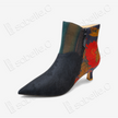 Gambiered Canton Silk Heel Ankle Boots -  香雲紗尖頭短靴