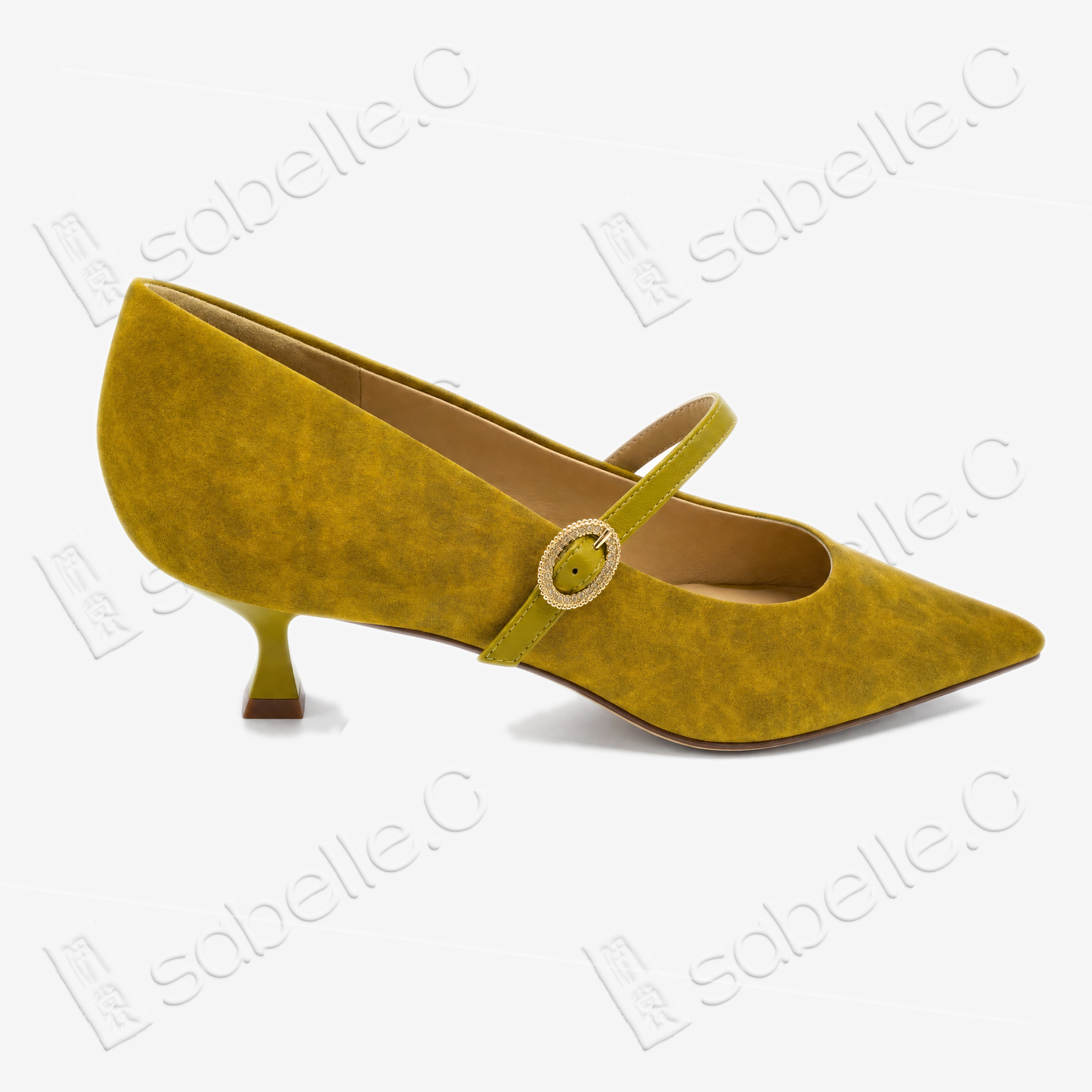 Crackled-Texture Gambiered Canton Silk Mary‑Jane Heels - 龜裂紋香雲紗瑪麗珍鞋