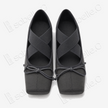 Gambiered Canton Silk Cross‑Strap Ballet Flats - 香雲紗交叉綁帶芭蕾鞋