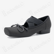 Gambiered Canton Silk Cross‑Strap Ballet Flats - 香雲紗交叉綁帶芭蕾鞋