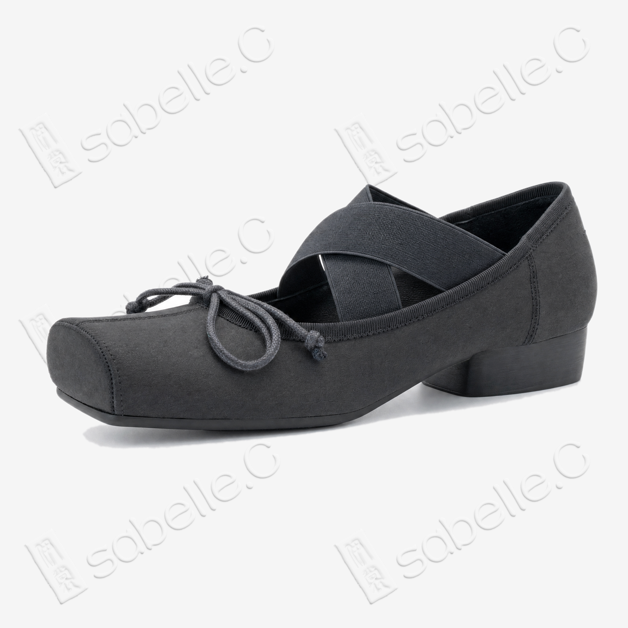 Gambiered Canton Silk Cross‑Strap Ballet Flats - 香雲紗交叉綁帶芭蕾鞋