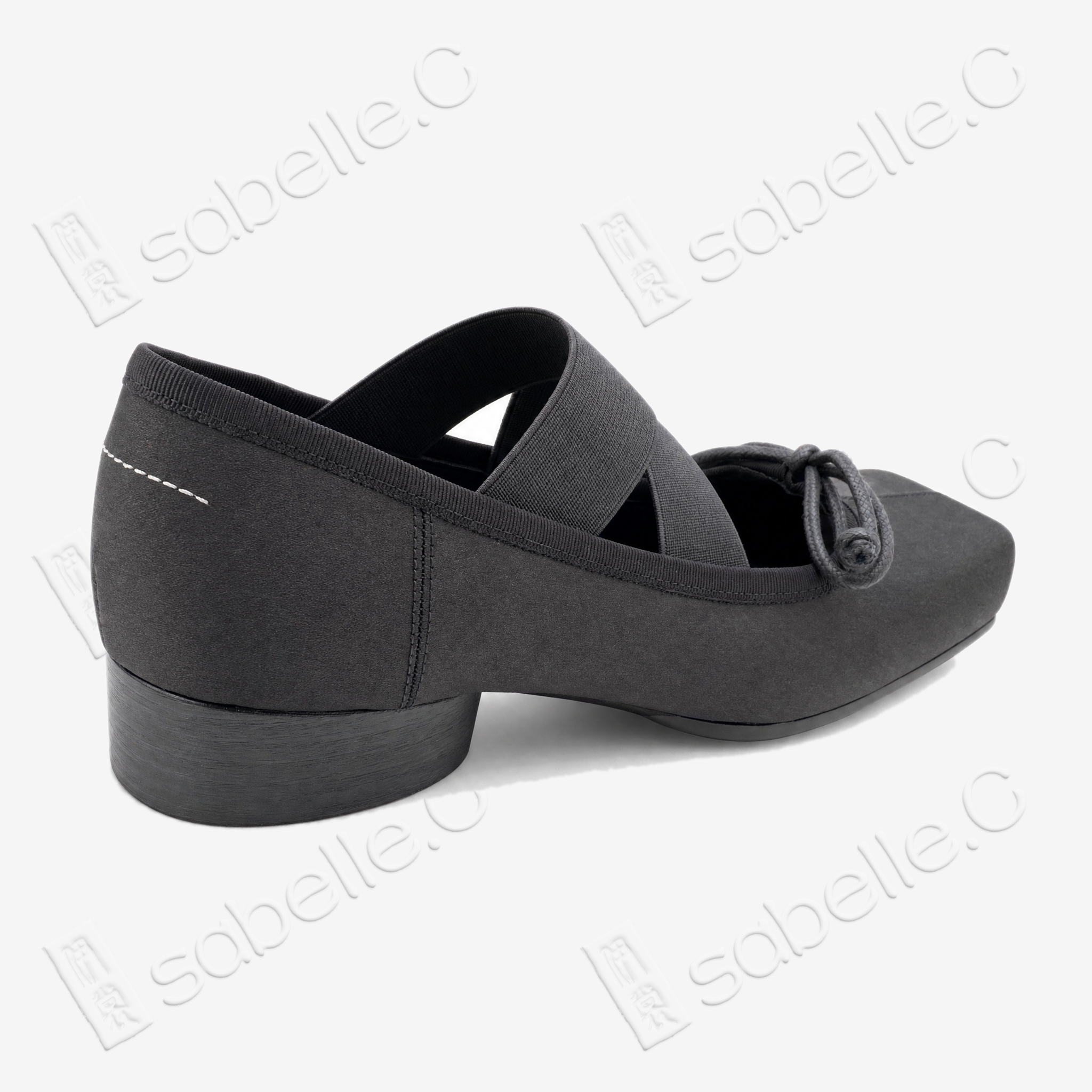 Gambiered Canton Silk Cross‑Strap Ballet Flats - 香雲紗交叉綁帶芭蕾鞋