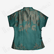 Emerald Twin Peacock Vintage Silk Blouse - 「翠鸞雙雀」古董老緞上衣