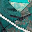 Emerald Twin Peacock Vintage Silk Blouse - 「翠鸞雙雀」古董老緞上衣