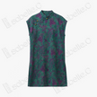 Moss Green Purple Bird Gambiered Canton Silk Top - 「青苔雀芍」香雲紗上衣