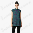 Moss Green Purple Bird Gambiered Canton Silk Top - 「青苔雀芍」香雲紗上衣