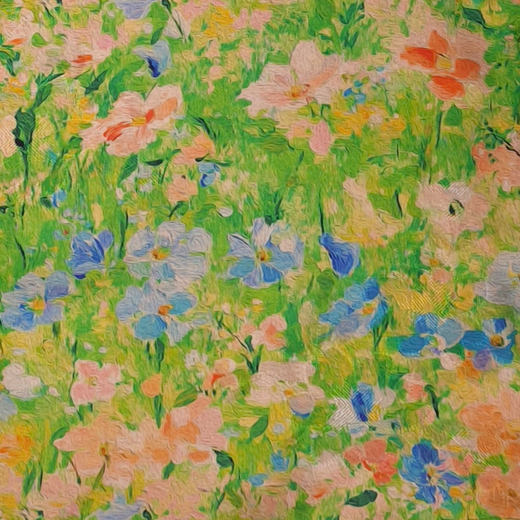 Spring Meadow Impressionist Floral Gambiered Canton Silk Top - 「春野油花」香雲紗上衣