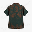 Emerald Peony Organza Overlay Vintage Silk Blouse - 透紗古董老緞上衣