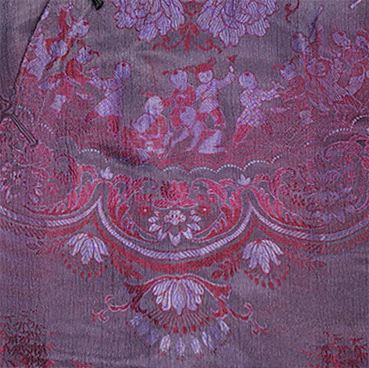 Mulberry Double Happiness Organza Overlay Vintage Silk Blouse - 「紫禧百子」透紗古董老緞上衣