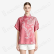Peach Phoenix Vintage Silk Top - 牡丹古董真絲老緞上衣